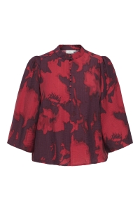 Carmakoma CARCAMILLE 3/4 O-NECK BUTTON TOP AO: scooter/soft haze (winetasting)