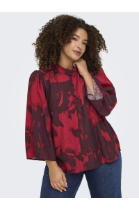 Carmakoma CARCAMILLE 3/4 O-NECK BUTTON TOP AO: scooter/soft haze (winetasting)