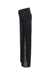 ONLY ONLALANIS HW WIDE LACE DNM MAS washed black