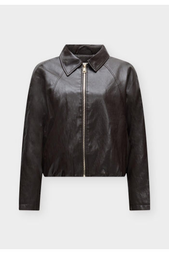 ONLY ONLMASJA FAUX LEATHER PADDED BOMBER: