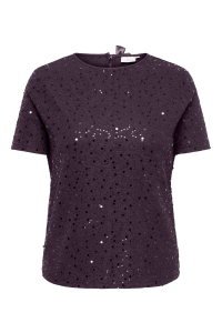 Carmakoma CARWHAM 2/4 O-NECK SEQ TOP JRS plum perfect/dtm sequins