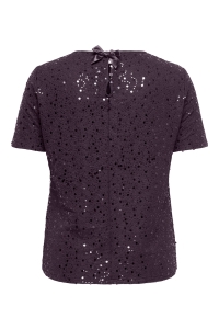Carmakoma CARWHAM 2/4 O-NECK SEQ TOP JRS plum perfect/dtm sequins
