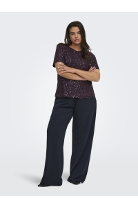 Carmakoma CARWHAM 2/4 O-NECK SEQ TOP JRS plum perfect/dtm sequins