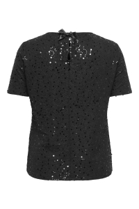 Carmakoma CARWHAM 2/4 O-NECK SEQ TOP JRS black/black sequins