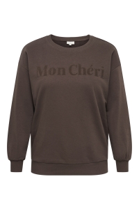Carmakoma CARVIOLETTA L/S O-NECK PRINT SWEAT : coffee bean/mon ch*ri