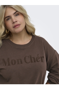 Carmakoma CARVIOLETTA L/S O-NECK PRINT SWEAT : coffee bean/mon ch*ri