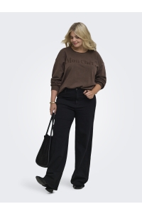 Carmakoma CARVIOLETTA L/S O-NECK PRINT SWEAT : coffee bean/mon ch*ri