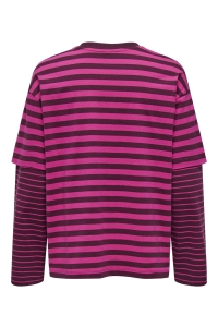 ONLY ONLFREJA L/S STRIPE DOUBLE TOP JRS winetasting/beetroot (anna) w. t