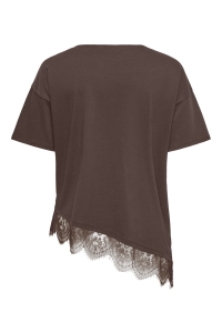 Carmakoma CARCAST S/S LACE AZYM O-NECK TOP JR: chocolate martini/chocolate mart
