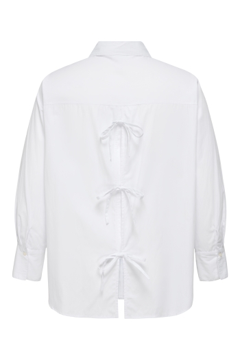 Carmakoma maatje meer blouses bright white/string bows (back) CAROREGON ALVA L/S BOW SHIRT WVN