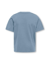 ONLY KOGEBBA WEST SS O-NECK LOOSE TOP JR: dusty blue/cowgirls