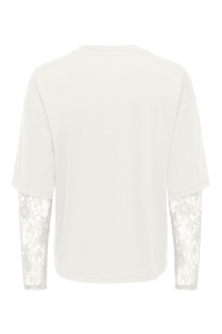 ONLY ONLTAHLIA L/S LACE TOP PR JRS cloud dancer/dtm lace