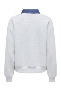 ONLY ONLSCARLET L/S POLO MIX SWEAT UB PR: light grey melange/polo collar