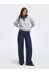 ONLY ONLSCARLET L/S POLO MIX SWEAT UB PR: light grey melange/polo collar
