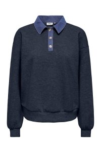 ONLY ONLSCARLET L/S POLO MIX SWEAT UB PR: night sky/polo collar