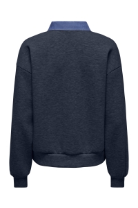 ONLY ONLSCARLET L/S POLO MIX SWEAT UB PR: night sky/polo collar