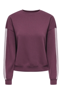 ONLY ONLBEAUTY L/S CREW NECK CS SWT fig/lace pale lilac