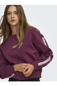 ONLY ONLBEAUTY L/S CREW NECK CS SWT fig/lace pale lilac