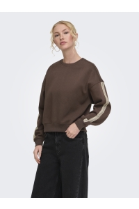 ONLY ONLBEAUTY L/S CREW NECK CS SWT coffee bean/lace irish cream