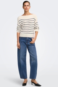 ONLY ONLJESSICA HW BARREL ANK DNM AZG622: medium blue denim