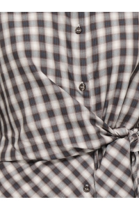 ONLY ONLNOLA LS CHECK WRAP SHIRT WVN EX malt ball/white/blue