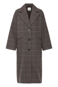 ICHI IHEMMALU JA:Outerwear cocoa brown check