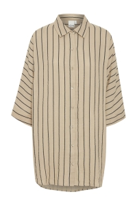 ICHI IAFOXA STRIPED BEACH SH:Shirts/Blous black stripe