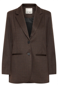 ICHI IHKATE JACQUARD OVERSIZE BL:Jackets black brown herringbone