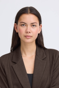 ICHI IHKATE JACQUARD OVERSIZE BL:Jackets black brown herringbone