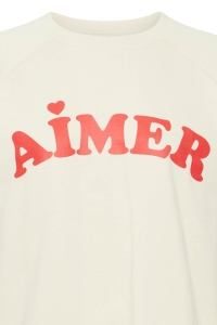 ICHI IHLELA BRUSHED SW3:Sweatshirt almond milk