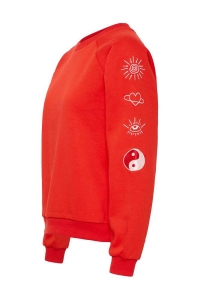 ICHI IHLELA BRUSHED SW4:Sweatshirt birch embroi.