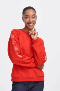 ICHI IHLELA BRUSHED SW4:Sweatshirt birch embroi.