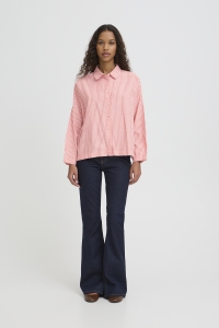 ICHI IHGILEY SH:Shirts/Blouse birch / pink stripe