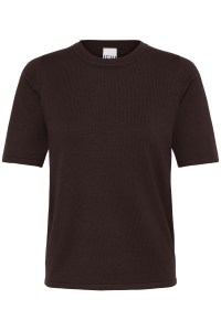 ICHI IHLULS O-NECK SS:Knit chocolate torte