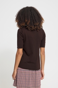 ICHI IHLULS O-NECK SS:Knit chocolate torte