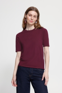 ICHI IHLULS O-NECK SS:Knit rhododendron