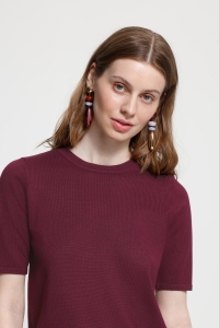 ICHI IHLULS O-NECK SS:Knit rhododendron