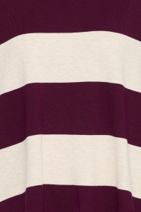 ICHI IHLULS LOOSE SS:Knit wide stripe rhododendron