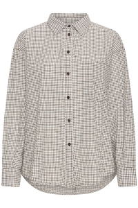 ICHI IHFEJA SH:Shirts/Blouse chicory coffee check