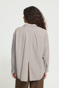 ICHI IHFEJA SH:Shirts/Blouse chicory coffee check