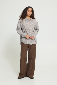 ICHI IHFEJA SH:Shirts/Blouse chicory coffee check