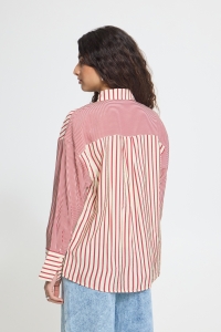 ICHI IHLOURI SH:Shirts/Blouse rhododendron/white stripe