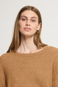 ICHI IHDUCIE LS3:Knit toasted coconut with blue stri