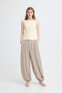 ICHI IHFAVA HAREM PA:Pants dove melange