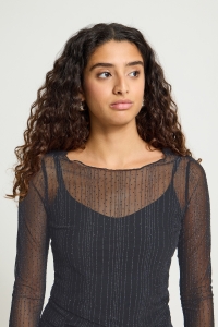 ICHI IHNOVIOLA LS2:T-Shirts black with black stones