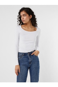 Vero Moda VMMAXI MY LS SOFT LONG U-NECK NOOS bright white