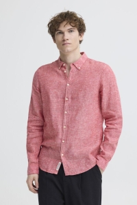CFANTON BD LS LINEN SHIRT:Shirts/Blo jester red melange