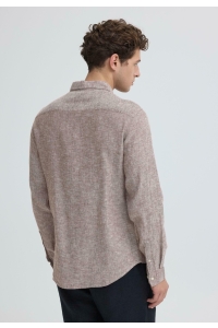 CFANTON BD LS LINEN SHIRT:Shirts/Blo demitasse melange