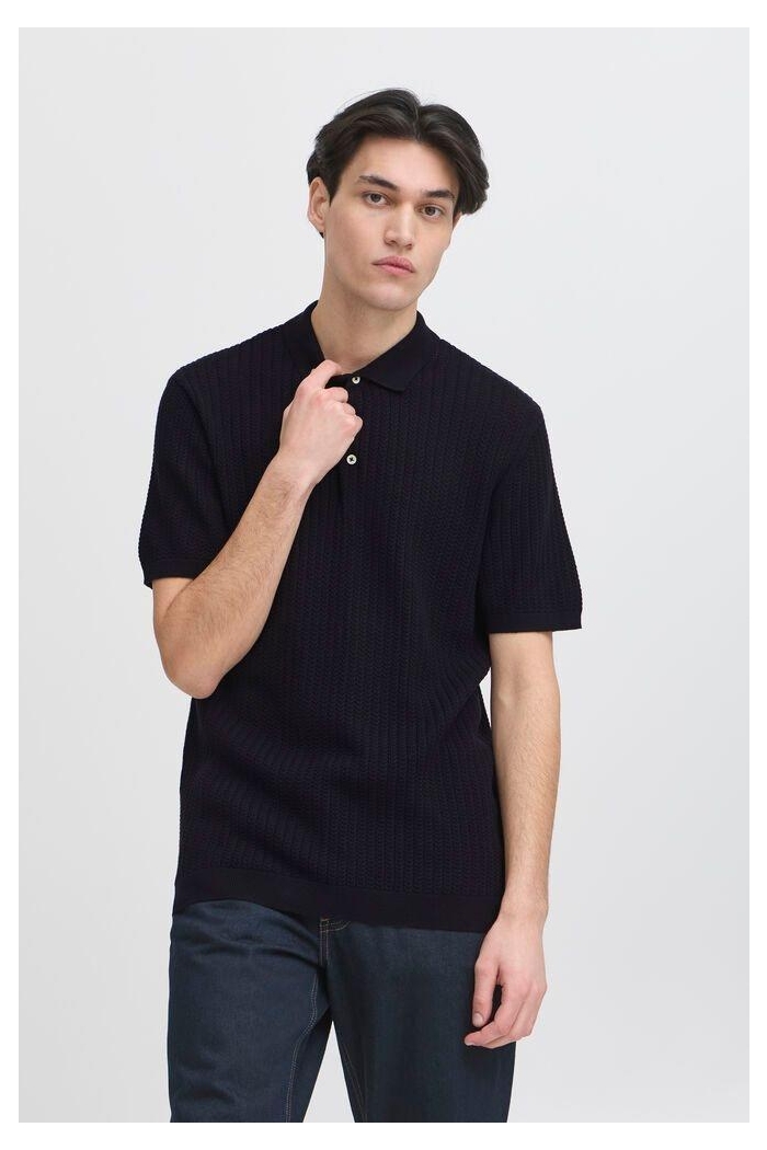 Casual Friday CFKARL structured knit polo:Knit dark navy