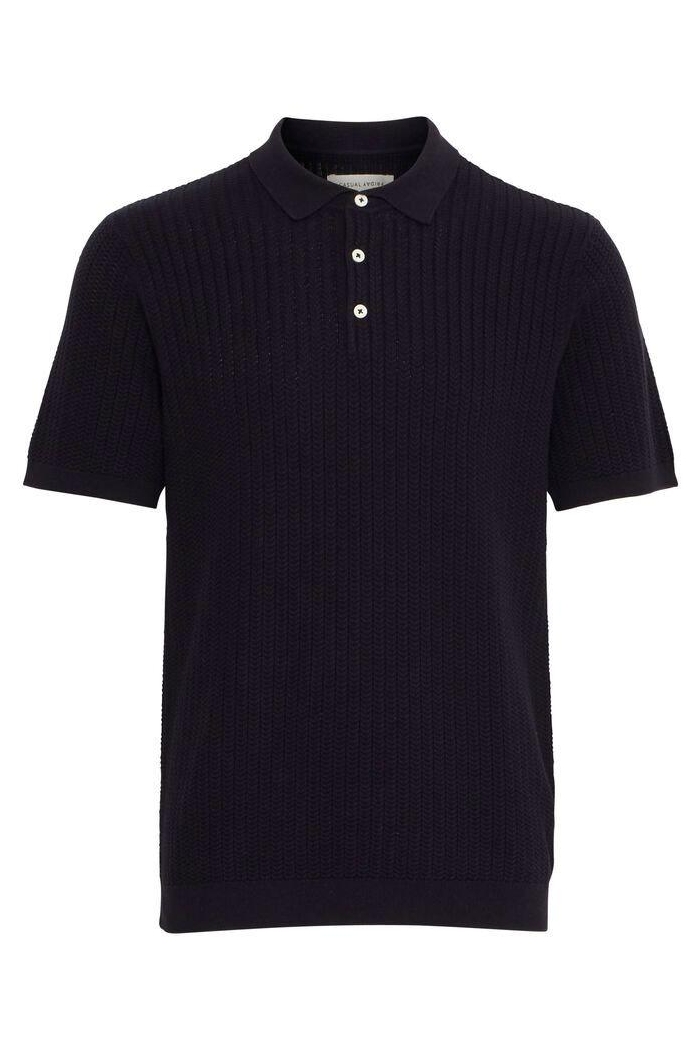 Casual Friday CFKARL structured knit polo:Knit dark navy